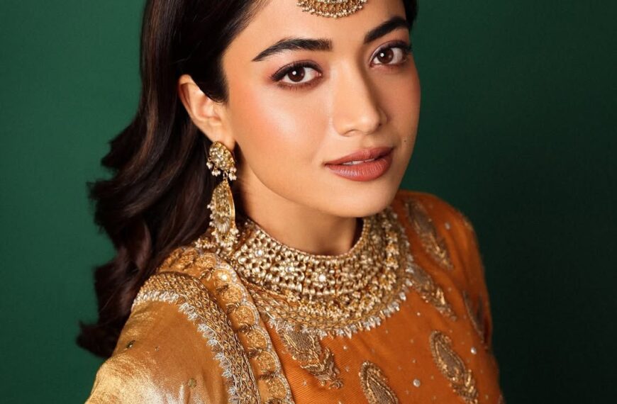 Rashmika Mandanna’s yellow kameez and pants by Iqbal Hussain took 2,300 hours to create