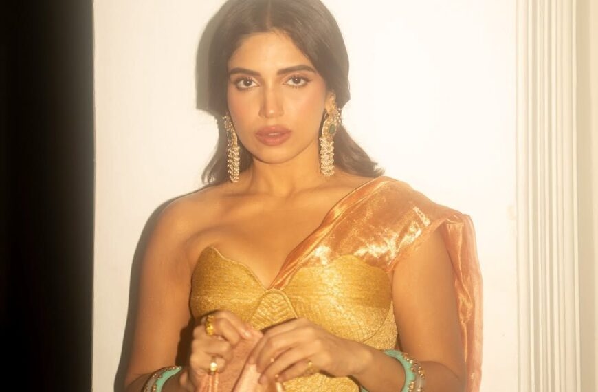 Bhumi Pednekar styled her mother’s sari with a handwoven brocade corset