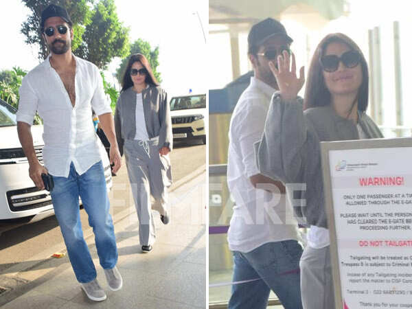 Pics: Katrina Kaif and Vicky Kaushal jet off for their New Year trip