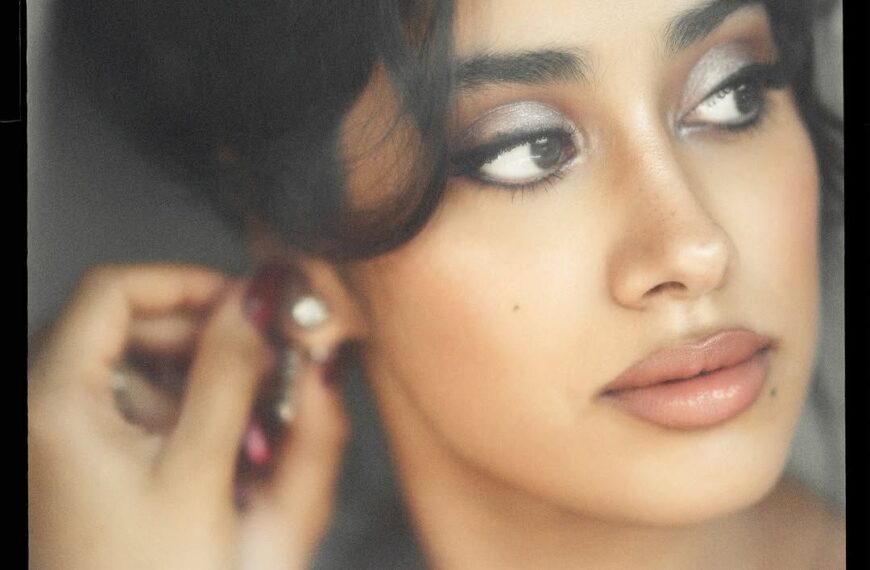 Janhvi Kapoor embraces retro glam with shimmery silver eyeshadow and nude lips