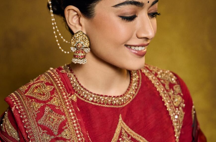 Rashmika Mandanna’s kohl-rimmed eyes and nude lips are the perfect wedding guest makeup look