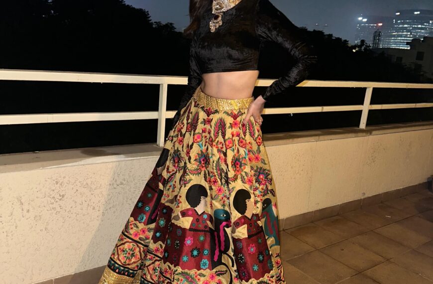 Ananya Panday’s amber gold Rimple & Harpreet lehenga highlights the ancient suzani craft