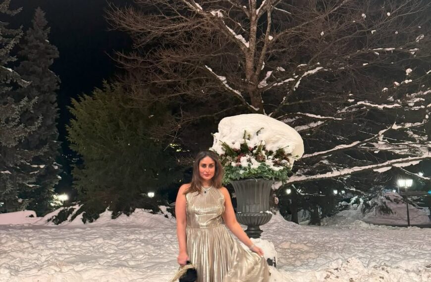 Take colour-blocking lessons from Kareena Kapoor Khan’s metallic dress and red pumps