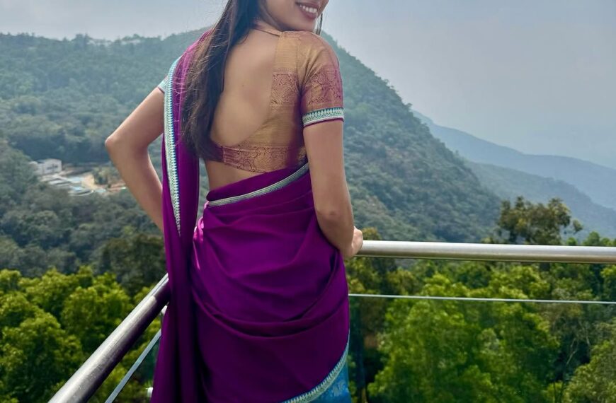 Janhvi Kapoor’s traditional pattu pavadai or half-sari is a lesson in colour-blocking