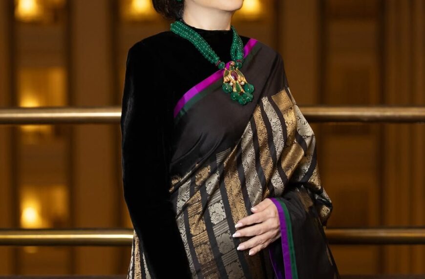 Nita Ambani’s Kanchipuram silk sari was replete with over 100 temple-inspired motifs