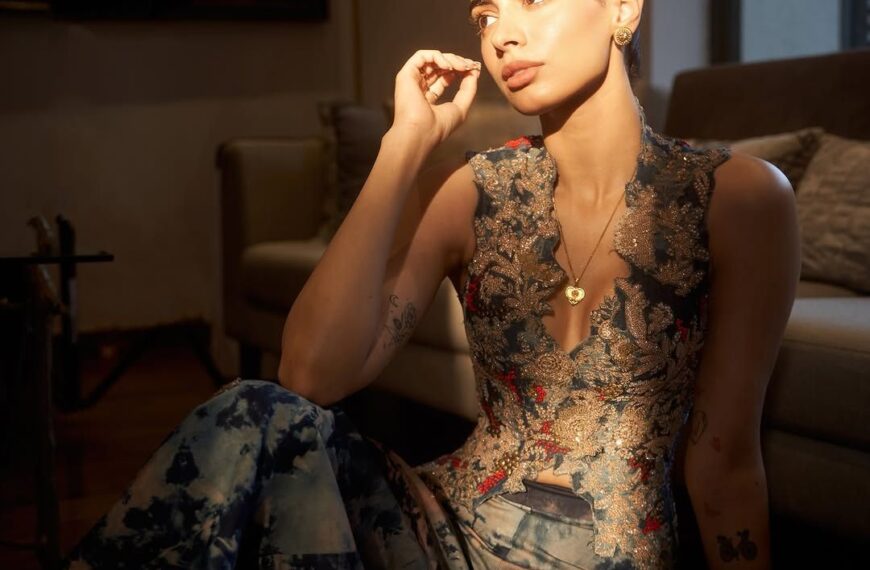 Khushi Kapoor nailed the vest trend in an embroidered ensemble by AK-OK