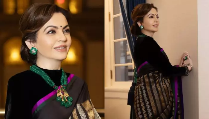 Nita Ambani Wears 200-Year-Old Pendant Laden With Rubies, Pearls And Emeralds, For Trump’s Reception