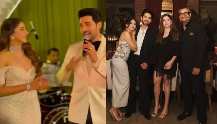 Aashna Shroff Looks Resplendent In a Sequin Mermaid Gown And Diamond Jewellery At Her Cocktail Night