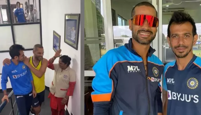 Shikhar Dhawan Holds Yuzvendra Chahal, Says ‘Babuji Zara Dheere Chalo’ As They Climb Stairs