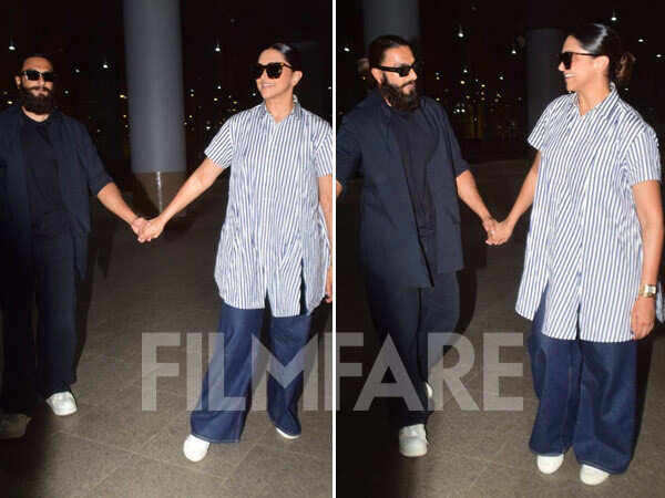 Pics: Deepika Padukone and Ranveer Singh Get Clicked at The Airport