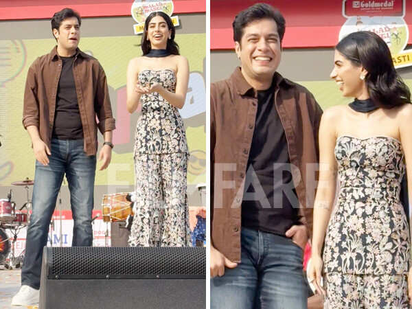 Pics: Loveyapa stars Junaid Khan and Khushi Kapoor shine at an event