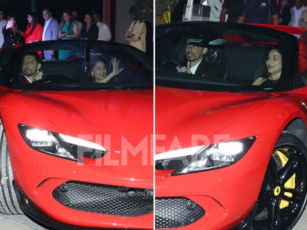 Photos: Madhuri Dixit and Shriram Nene take their new car out for a spin