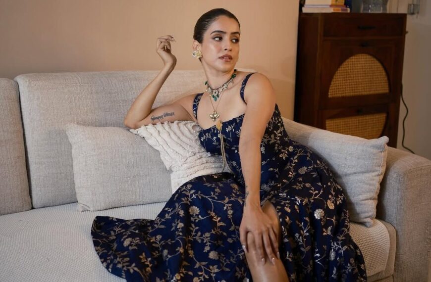 Sanya Malhotra’s Banarasi brocade dress was crafted out of deadstock and old saris