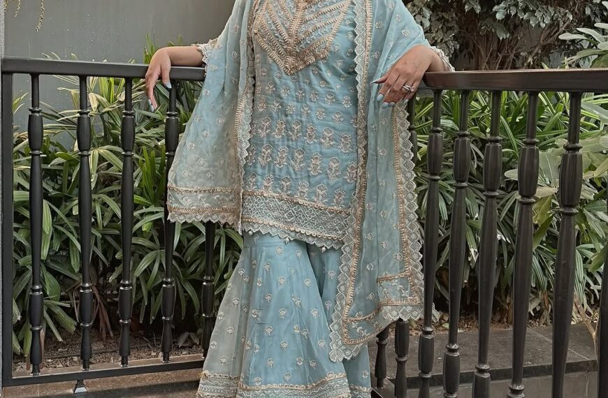 Sonakshi Sinha ditched greens and yellows for an aqua-blue sharara set at a mehendi ceremony
