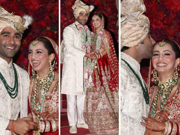 Pics: Aadar Jain and Alekha Advaniâs FIRST appearance as newlyweds