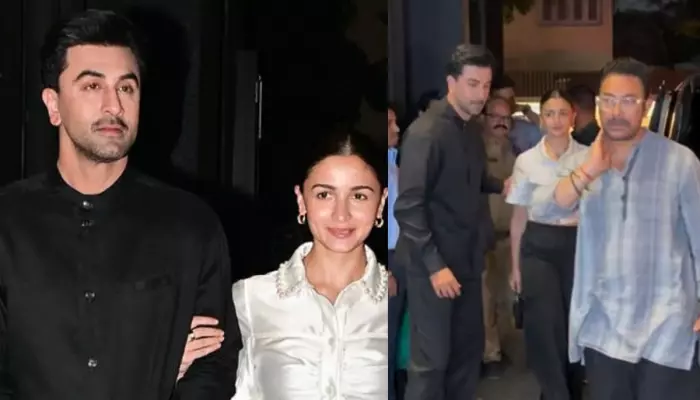 Aamir Khan Poses With Lovey-Dovey Couple, Alia And Ranbir As They Graced Loveyapa’s Screening