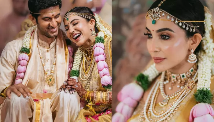 Parvati Nair Wears Diamond Headpiece In Wedding With…