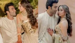 Aadar Jain’s Bride Wore A Lehenga With Mirror-Work&hellip;