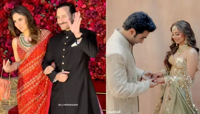‘Didi’ Kareena Kapoor Slips Into A Bandhani Saree For Cousin, Aadar Jain’s Wedding, Saif Looks Smart