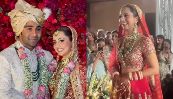 Alekha Advani Looks Gorgeous In Sabyasachi Lehenga As She Makes Her Heart Warming Bridal Entry