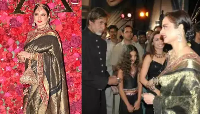 Rekha Repeats Her 20-Year-Old Saree From Amitabh Bachchan’s Black Premier At Aadar Jain’s Wedding