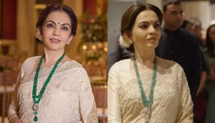 Nita Ambani Looks Exquisite In ‘Chikankari’ Saree At Dinner Hosted At Museum Of Fine Arts Boston