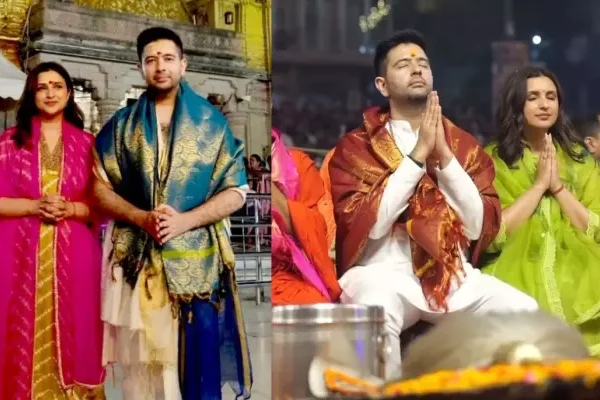 Parineeti Chopra And Raghav Chadha Visit Varanasi Maha…