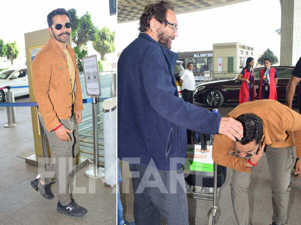 In Pics: Varun Dhawan touches Shekhar Kapurs feet at the airport 
