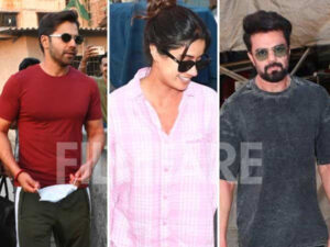 Varun Dhawan Janhvi Kapoor and Maniesh Paul clicked&hellip;