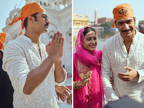 In Pics : Vicky Kaushal and Rashmika Mandanna visit Golden Temple 