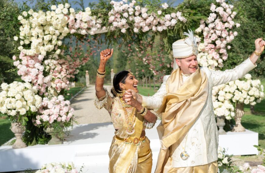This bride’s medieval Italian wedding venue was finalised even before she met her husband