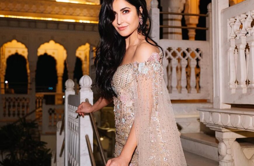 Katrina Kaif stuck to classic red-carpet dress codes with a fishtail gown from Tarun Tahiliani
