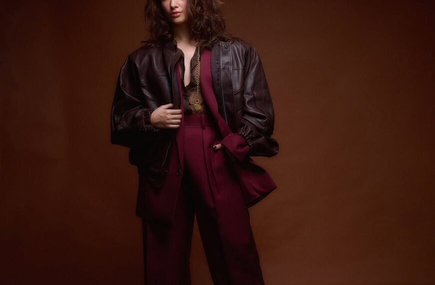 Tamannaah Bhatia played with colour and texture in her pantsuit and bomber jacket set