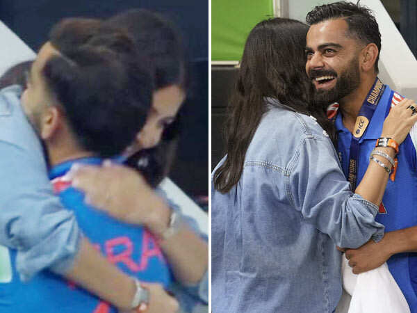 VIRAL: Virat Kohli runs to hug Anushka Sharma after Indias ICC Champions Trophy 2025 win