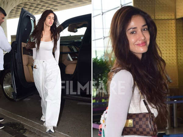 PHOTOS: Disha Patani rocks a white-on-white ensemble at the airport
