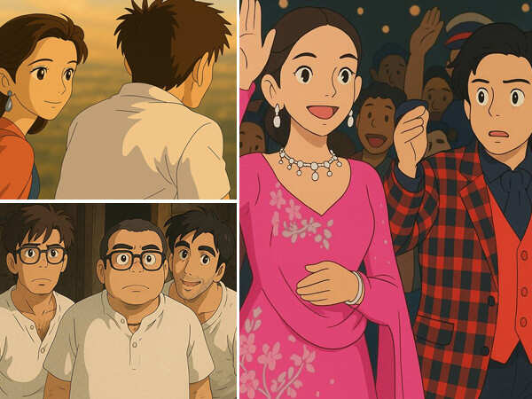 Iconic Bollywood Scenes in Ghibli-Style Created by AI