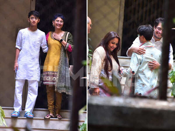 Photos : Junaid Khan and Kiran Rao celebrate Eid at Aamir Khanâs residence