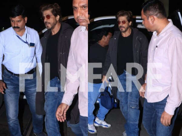 Pictures: Shah Rukh Khan looks suave in a long jacket as he is clicked at the airport