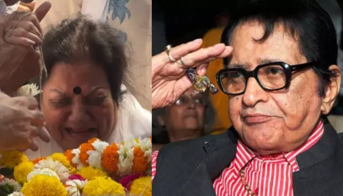 Manoj Kumar’s Wife Shashi Goswami Breaks Down In Tears At His Funeral, Heartbreaking Clip Surfaces