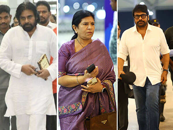Pawan Kalyan Chiranjeevi and wife Surekha leave for Singapore to check on Mark Shankarâs health