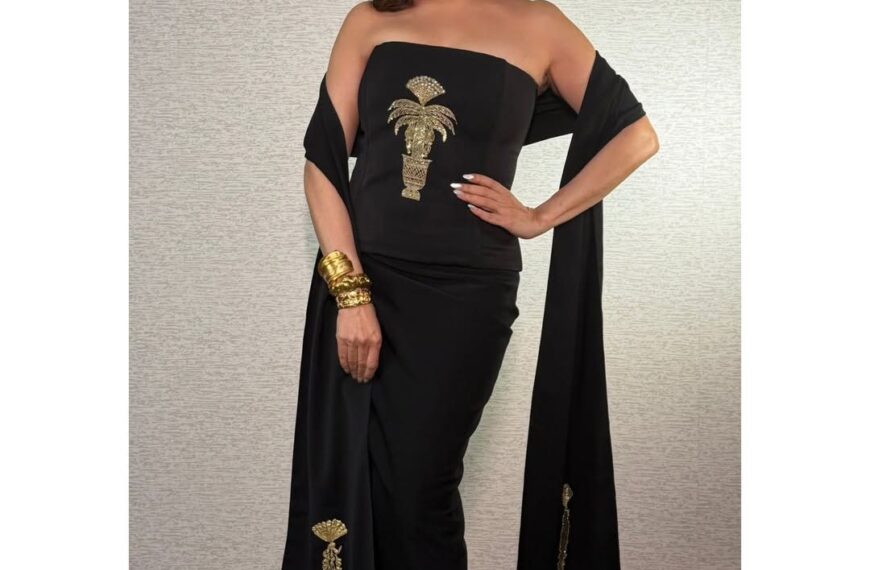 Madhuri Dixit Nene’s black House of Masaba corset&hellip;