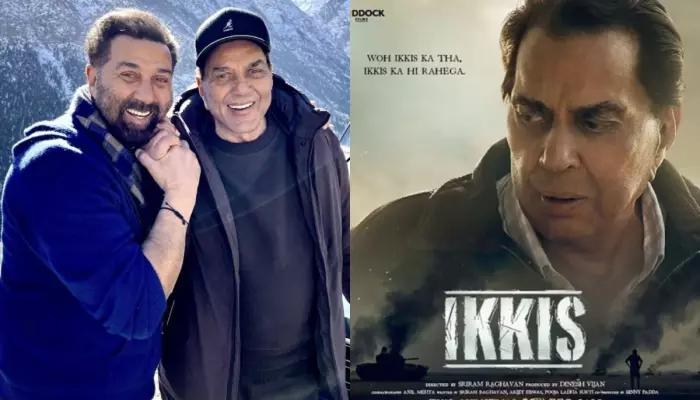 Sunny Deol Gets Emotional As He Poses With Dharmendra’s Poster At Screening Of ‘Ikkis’, Fans React