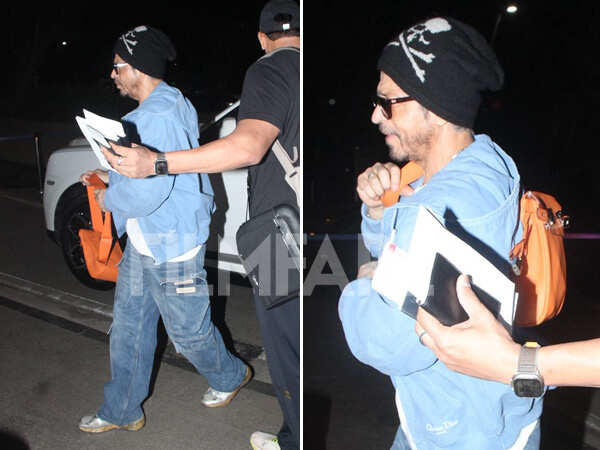 PHOTOS: Shah Rukh Khan Jets Off to Dubai Flaunting His Hermès Bag