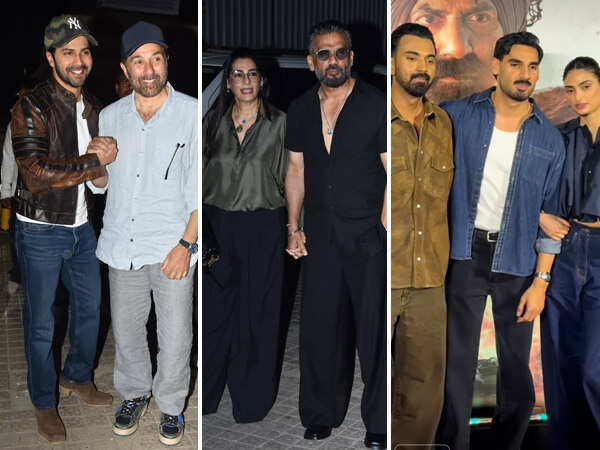 Border 2 Screening: Varun Dhawan Touches Sunny Deols&hellip;
