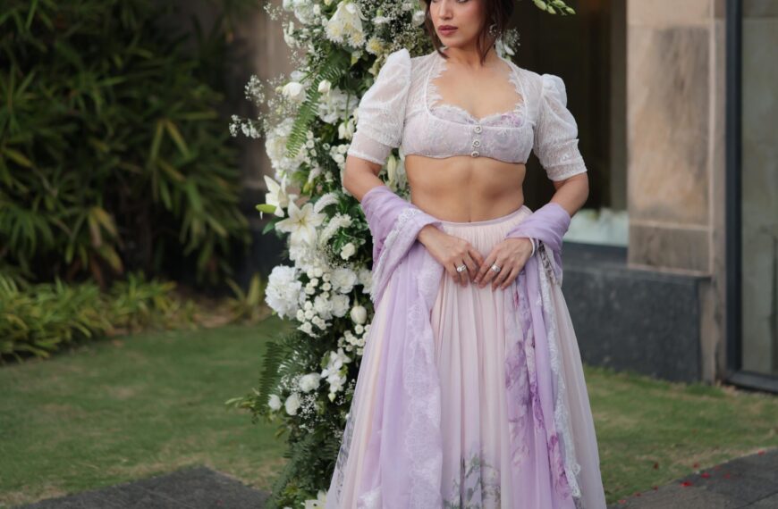 Bhumi Pednekkar aces Regencycore in a pastel Shehla Khan lehenga