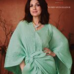 Twinkle Khanna pairs Issey Miyake pleats with a coiling Bvlgari Serpenti necklace