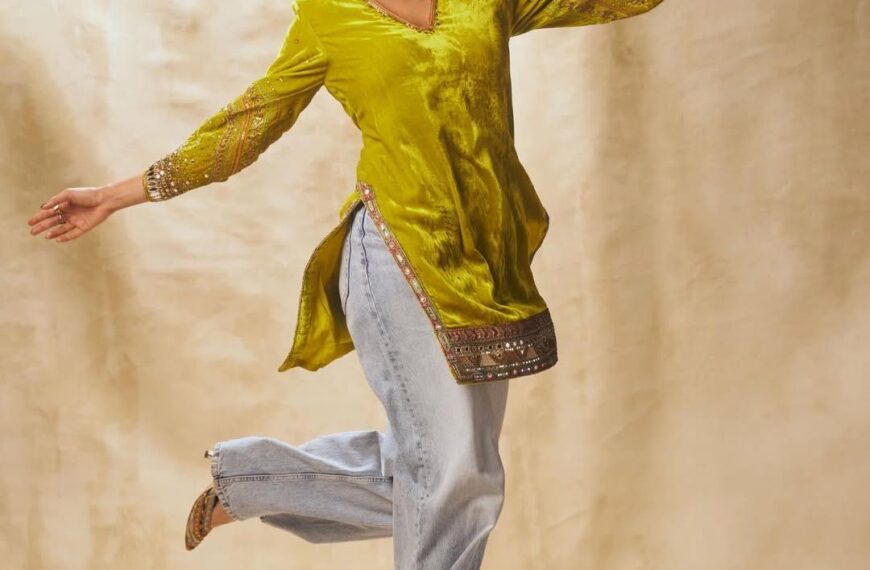 Keerthy Suresh’s lime-green velvet kurta&hellip;