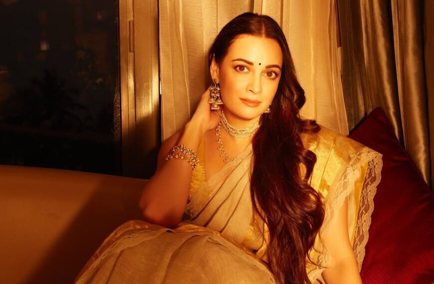 Dia Mirza’s ivory linen sari…