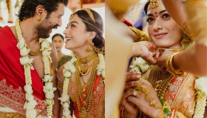 Rashmika Mandanna Flaunts Her Square Cut Diamond Ring As She Gets Married To Vijay Deverakonda
