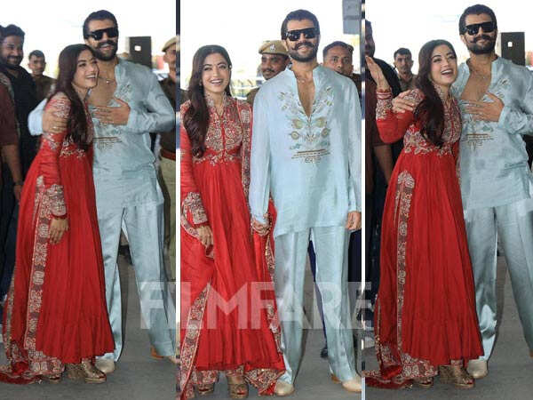 Photos: Rashmika Mandanna and Vijay Deverakonda Make First Public Appearance After Getting Married